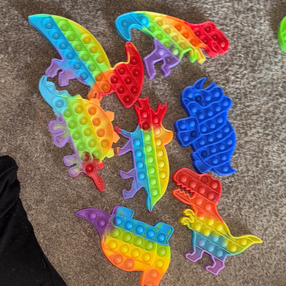 Colorful Dinosaur Pop It Fidget Toy Collection